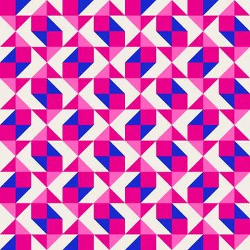 Abstract geometric quilt seamless vector pattern, patchwork background. Pin.. Illustrazione stock
