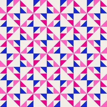 Abstract geometric quilt seamless vector pattern, patchwork background. Pin.. Illustrazione stock
