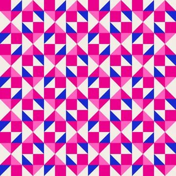 Abstract geometric quilt seamless vector pattern, patchwork background. Pin.. Illustrazione stock