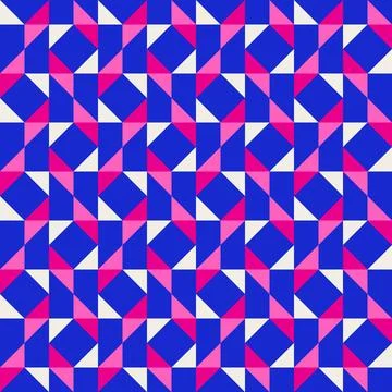 Abstract geometric quilt seamless vector pattern, patchwork background. Pin.. Stock Illustration