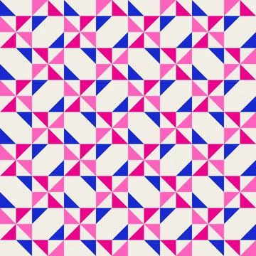 Abstract geometric quilt seamless vector pattern, patchwork background. Pin.. Illustrazione stock