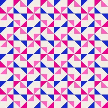 Abstract geometric quilt seamless vector pattern, patchwork background. Pin.. Illustrazione stock