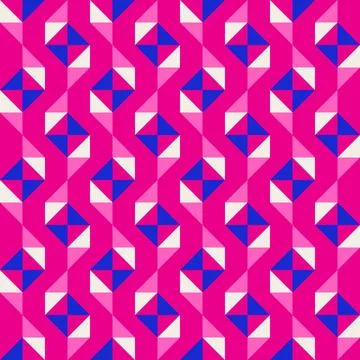 Abstract geometric quilt seamless vector pattern, patchwork background. Pin.. Stock Illustration