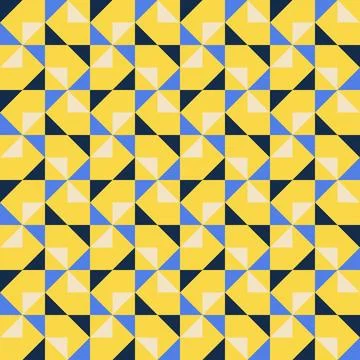 Abstract geometric quilt seamless vector pattern, patchwork background, bol.. Illustrazione stock