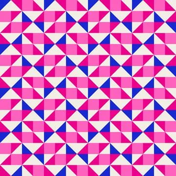 Abstract geometric quilt seamless vector pattern, patchwork background. Pin.. Illustrazione stock