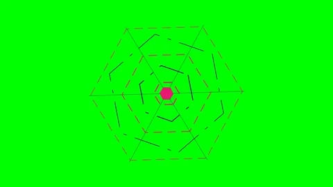 Abstract geometric radar chart with a central pink dot on a green background Stock Footage 341838939