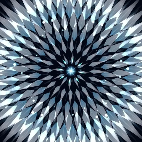 Abstract Geometric Radial Burst Background - Blue and White Crystal Pattern Stock Footage 346283569