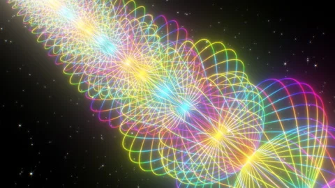 Abstract Geometric Rainbow Spectrum Flowing Neon Curve Lines in Space Vidéo 171312909