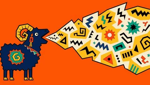 Abstract Geometric Ram Stock Illustration