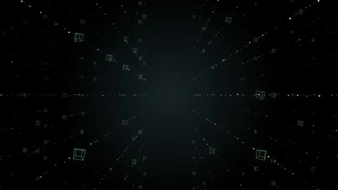Abstract geometric real floating transparent cubes on the black backdrop. Video stock 116147974