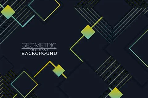 Abstract Geometric Rectangle Gradient Blue and Yellow with Background Square  Stock Illustration