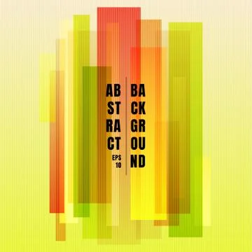 Abstract geometric rectangles overlap green and red with vertical lines patte Illustrazione stock