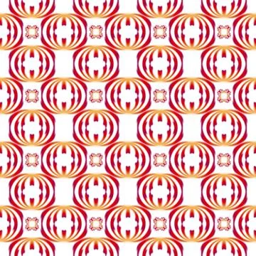 Abstract Geometric Red and Orange Repeating Orb Shapes Stock Illustration