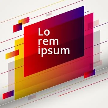 Abstract geometric red and yellow color design elements on white background Stock Illustration