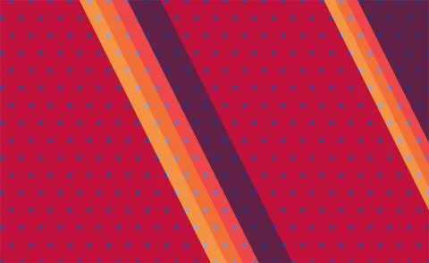 Abstract Geometric Red Background With Diagonal Orange Stripes And Blue Pol.. 스톡 일러스트