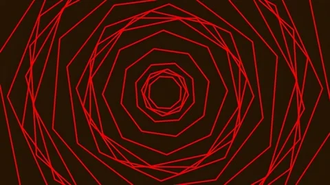 Abstract geometric red line pattern background with symmetrical fractal spi.. Stock Footage 340377814