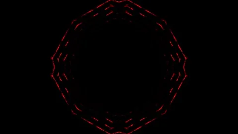 Abstract Geometric Red Patterns Rotating with Subtle Motion Against Dark Ba.. Stock Footage 341719374