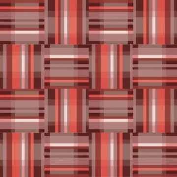 Abstract geometric red seamless pattern. Square stripe texture Stock Illustration