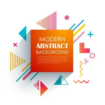 Abstract geometric red square pattern design and background. Use for modern d Stock Illustration