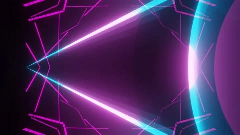 Abstract geometric render background animation. Futuristic space tunnel Stock Footage