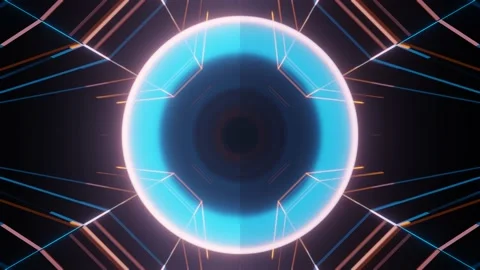 Abstract geometric render background animation. Futuristic space tunnel Stock Footage 167240172