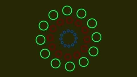 Abstract geometric repeating pattern of red dots on dark green background s.. Stock Footage 337162578