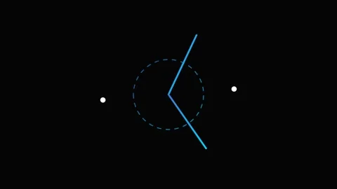 Abstract geometric representation of a clock face on a dark background Stock Footage 339617433