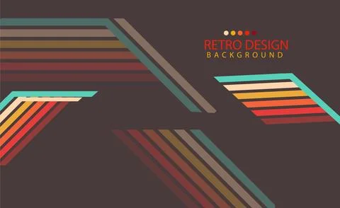 Abstract  geometric retro background with diagonal lines and shapes. Vector.. イラスト素材