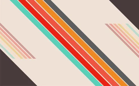 Abstract  geometric retro background with diagonal lines and shapes. Vector.. Stock Illustration