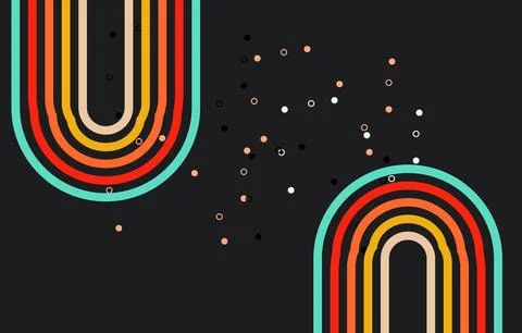 Abstract geometric retro background with diagonal lines and shapes. Vector .. Stock Photos