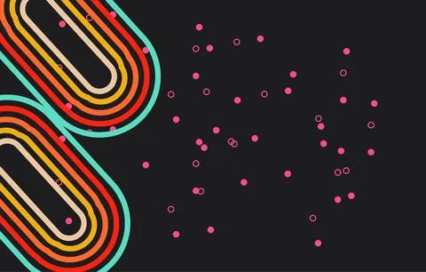 Abstract geometric retro background with diagonal lines and shapes. Vector .. Foto stock