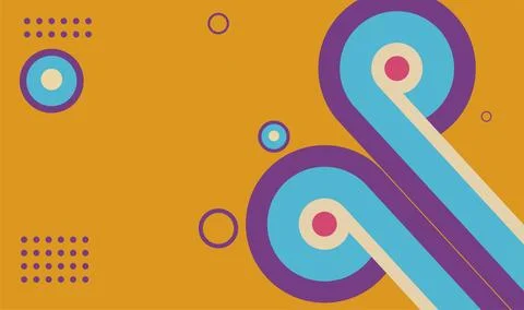 Abstract geometric retro background with round and lines design elements. r.. イラスト素材
