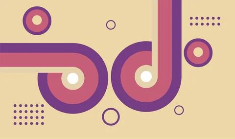 Abstract geometric retro background with round and lines design elements. r.. Stock Illustration