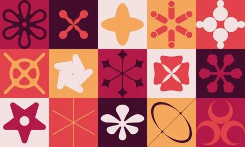 Abstract geometric retro future pattern, Modern grid color poster with diff.. Stock Illustration