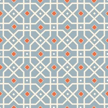 Abstract geometric retro seamless pattern. Mosaic design tile background. Stock Illustration