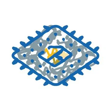 Abstract geometric rhombus element with blue and grey pattern Stock Illustration