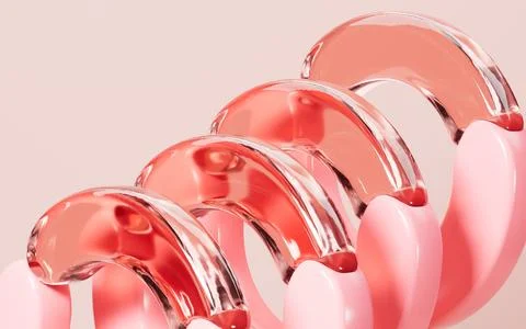 Abstract geometric ring, 3d rendering. Illustrazione stock