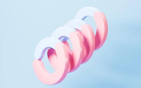 Abstract geometric ring, 3d rendering. Stock Illustration