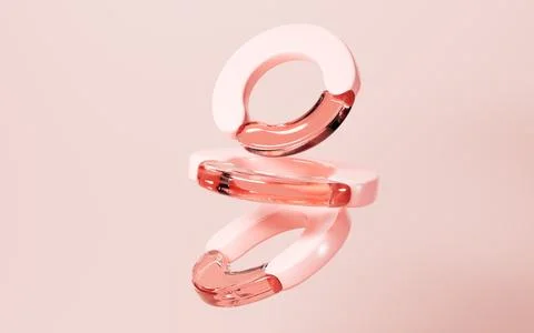 Abstract geometric ring, 3d rendering. Stock Illustration