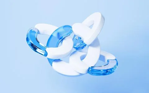 Abstract geometric ring, 3d rendering. イラスト素材