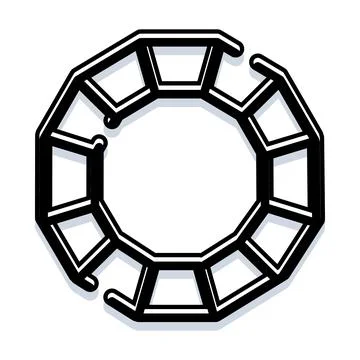 Abstract geometric ring shape with industrial design Stock Illustration