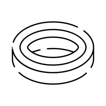 Abstract geometric ring shape minimalist line art icon Illustrazione stock