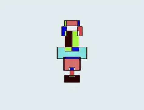 Abstract Geometric Robot Character Vector Illustration Illustrazione stock