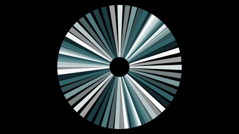 Abstract Geometric Rotating Circle With Radial Stripes In Blue Teal Grey An.. Vídeos de archivo 347816491