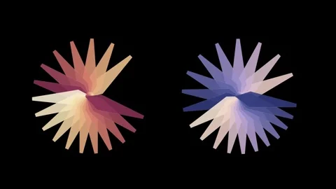 Abstract Geometric Rotating Star Shapes With Warm And Cool Color Palettes O.. 库存影片 347797644