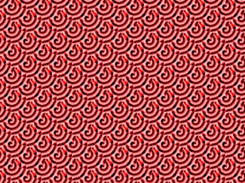 Abstract geometric round pattern red pink black overlaying Stock Illustration