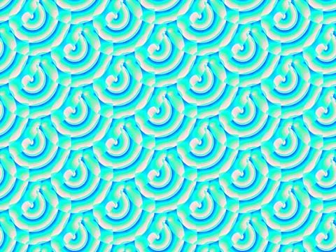 Abstract geometric round pattern turquoise blue pink overlaying Stock Illustration