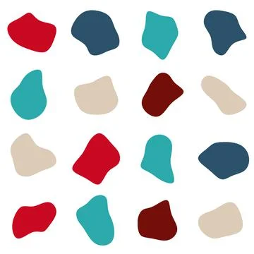 Abstract geometric rounded blobs set. Random shapes. Soft bubbles. Good for logo Illustrazione stock