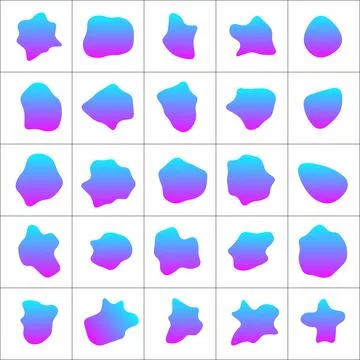 Abstract geometric rounded blobs set. Random shapes. Soft bubbles. Good for logo Stock Illustration