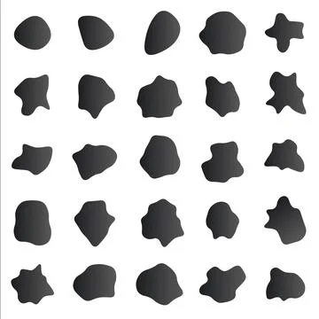 Abstract geometric rounded blobs set. Random shapes. Soft bubbles. Good for logo Stock Illustration